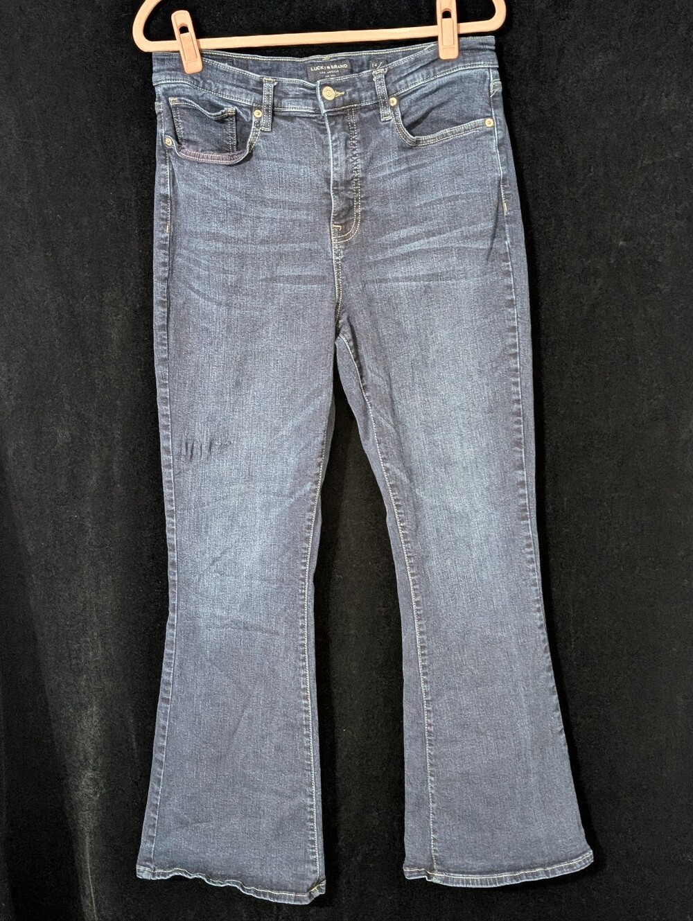 Lucky Brand Stevie High Rise Flare Jeans Size 14 / 32 Dark Wash Stretch Denim